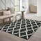 Homeroots 9 x 13 ft. Black & Ivory Trellis Indoor & Outdoor Area Rug 389537 - alternate 7